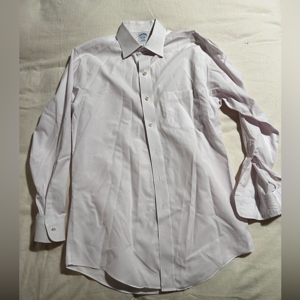 Brooks Brothers Men's Pink Striped Shirt 15-32